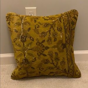 Incredible mustard yellow rug pillow